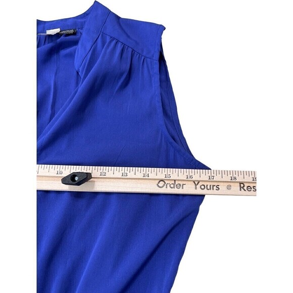 RD Style Women's Modest Royal Blue Tie Elastic Waist House Dress Size XS - Picture 5 of 9